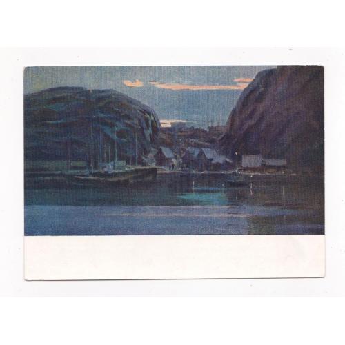 ЗАПОЛЯРЬЕ - ПОСЕЛОК "Порт ВЛАДИМИР" = листівка 1957 р. = художник БУРЛАКОВ = чиста  \\