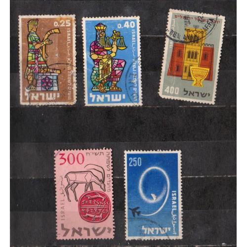 ІЗРАЇЛЬ = марки 1957, 1959, 1960 р. = гаш. = 5 шт. \\
