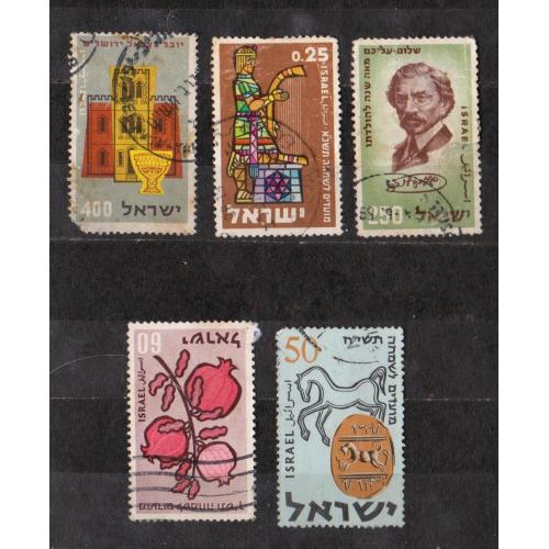ІЗРАЇЛЬ = марки 1957, 1959, 1960 р. = гаш. = 5 шт. \\