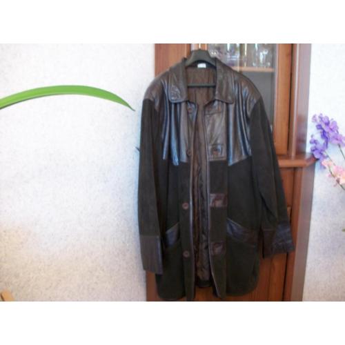 Куртка кожаная из Германии [комбинированная-длинная] размер-56