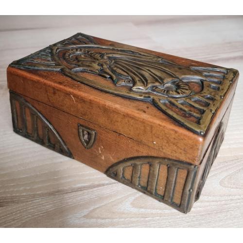 Коробка Шкатулка старинная деревянная Модерн Арт нуво