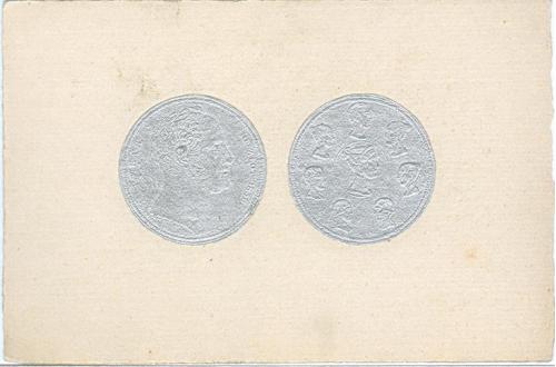 Открытка монета 1,5 рубля - 10 злотых 1836 года Банк Coins Ruble Bank 