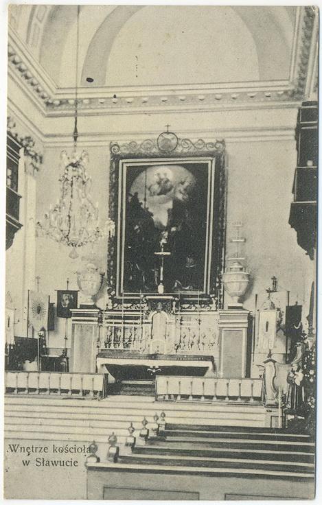 Славута Внутренний вид костела Еврейское местечко Иудаика Почта 1912 год Slawuta Wnetrze kosciola