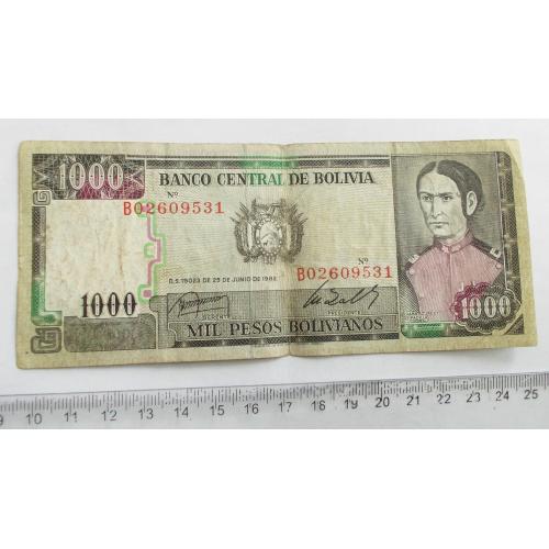 Болівія 1000 песо 1982 р.