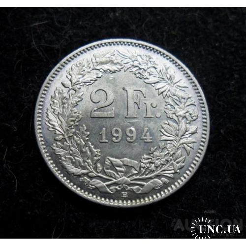 Швейцарія 2 франки 1994 р. серії В - KM 21а.3