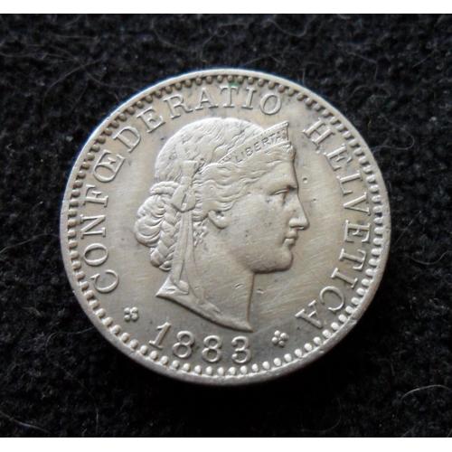 Швейцарія 20 рапенів 1883 р. - нечаста