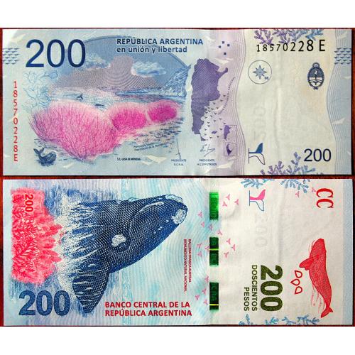 Банкнота 200 песо Аргентини 2016 UNC