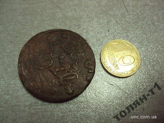 монета 1 эре Шведская Ливония (1629-1721) медь №7380