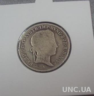 монета австро-венгия 20 крейцеров 1848 серебро без холдера №384