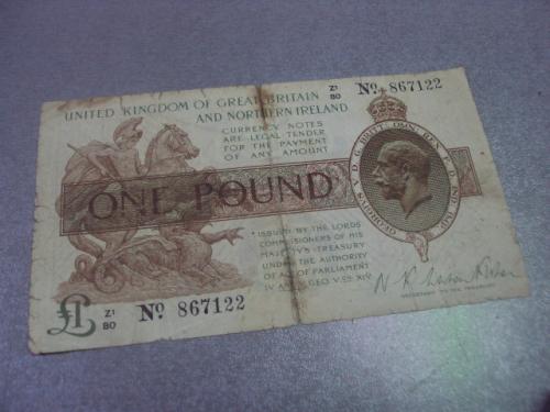 банкнота 1 фунт англия великобритания 1922-1923 год  Георг V №167