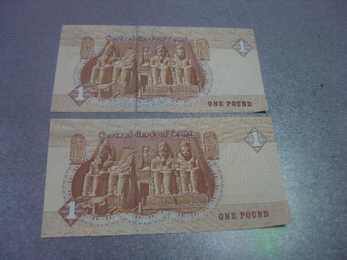 банкнота 1 фунт египет лот 2 шт №306