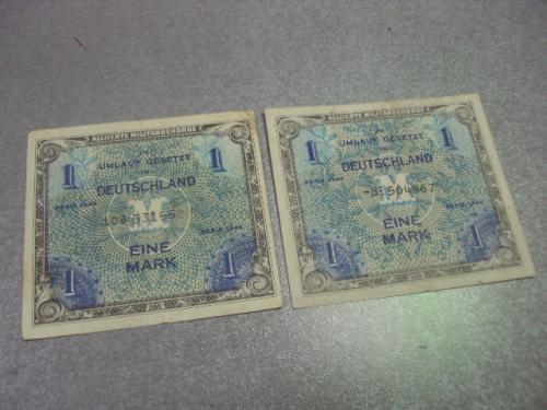 банкнота 1 марка 1944 германия лот 2 шт №185