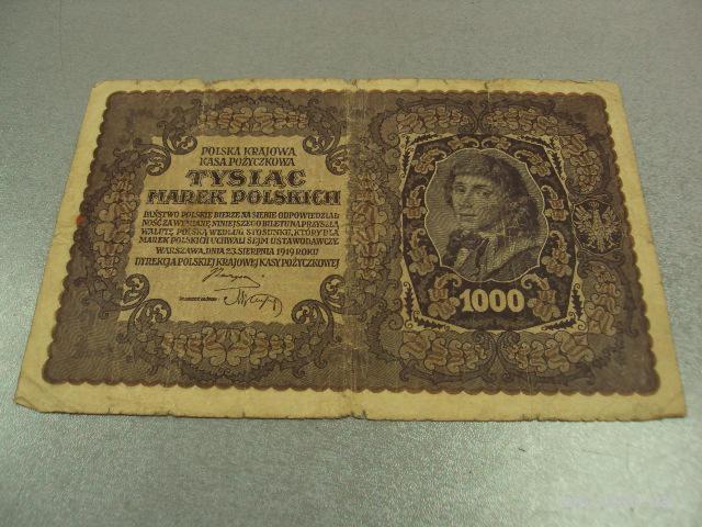 банкнота 1000 марок 1919 год польша №126