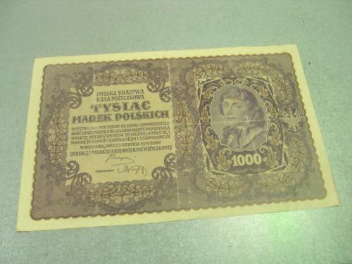 банкнота 1000 марок 1919 польша №129