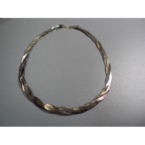 бижутерия колье ожерелье цепочка плетение косичка металл длина 43 см №10903