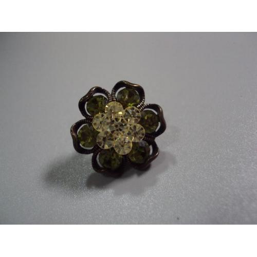 бижутерия серьга клипса цветок цветочек зеленый 2,5 см №15601