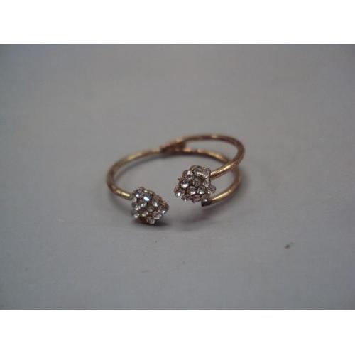 Бижутерия женское безразмерное кольцо сердечки металл №13606