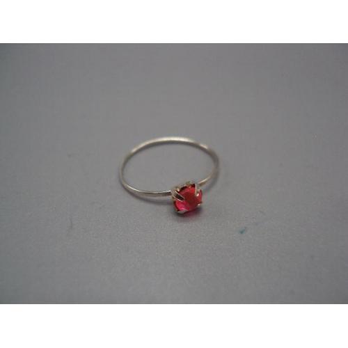 Бижутерия женское или детское кольцо с розовым камушком размер 15 №14718