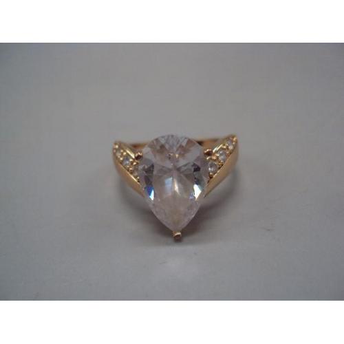 Бижутерия женское кольцо капля капелька металл размер 20 №13607