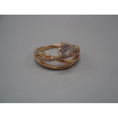 Бижутерия женское кольцо с белыми вставками размер 17,5 №15094