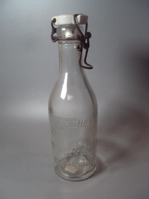 бутылка otto schroder wilhelmshaven unverkauelich с фарфоровой пробкой высота 20 см 0,25 л (№ 1234)