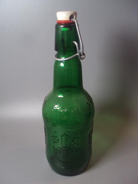 бутылка пивная J B колос grolsch с фарфоровой пробкой высота 24 см (№ 1002)