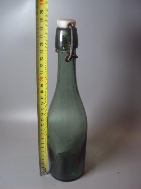 бутылка пивная с фарфоровой пробкой высота 28 см (№ 533)
