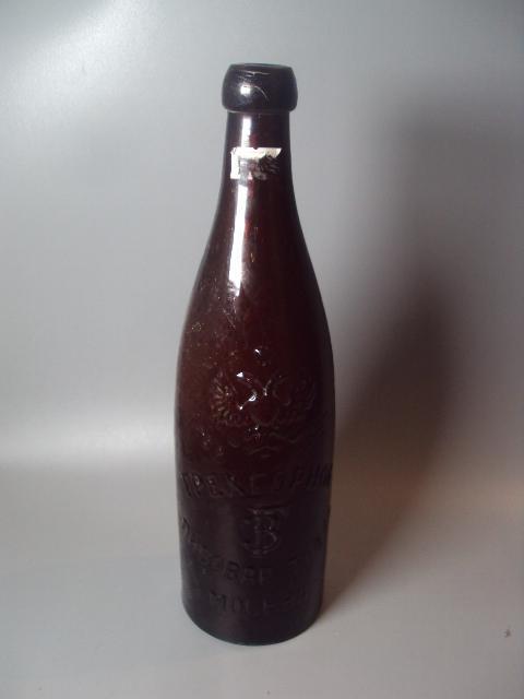 бутылка Трехгорное пивовар товар Москва герб орел высота 27 см (№ 1517)
