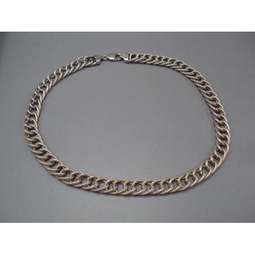 Цепочка панцерное плетение цепь серебро 925 проба Италия вес 56,2 г длина 51 см ширина 1,2 см №15573