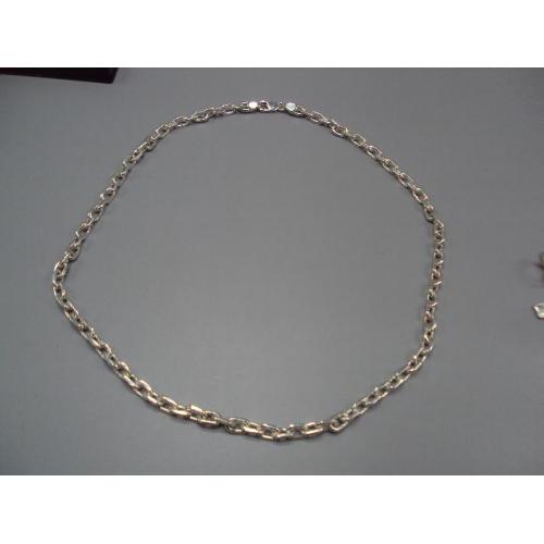 Цепочка якорная цепь серебро 925 проба Украина вес 119,21 г длина 75 см звенья 8х13 мм №15421