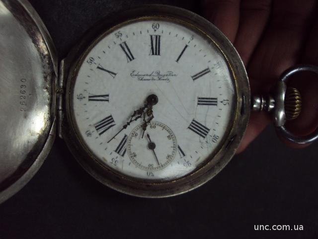 Карманные часы Edouard Luartier Chaux de Fonds Картье Эдуардъ  серебро 84 проба ancre №668