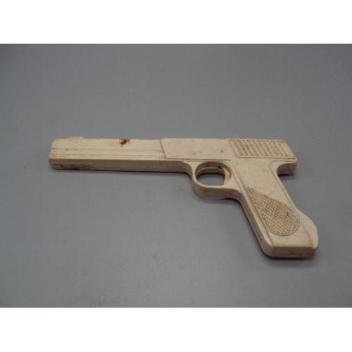 Детская игрушка белый пистолет кольт пластик ссср длина 22,5 см №15637