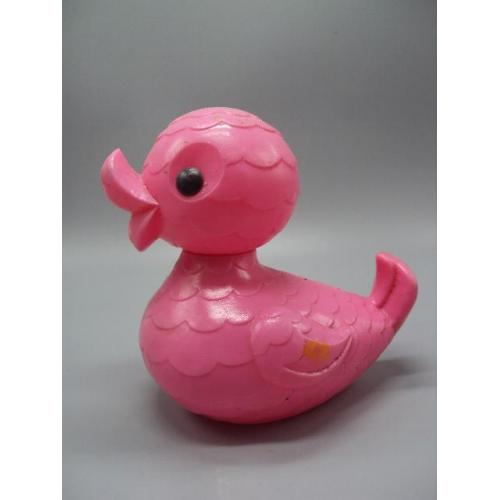 Детская игрушка дутый ластик утка ссср уточка дутыш розовый утенок высота 17,5 см №15630