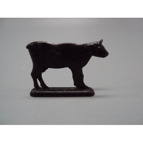 Детская игрушка фигурка миниатюра пластик фигура корова бык высота 2,7 см (без хвоста) №15645