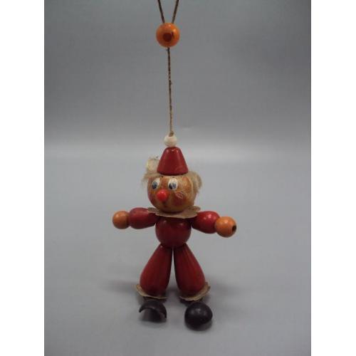 Детская игрушка клоун Петрушка Арлекин дерево ссср высота 13х24 см№15978