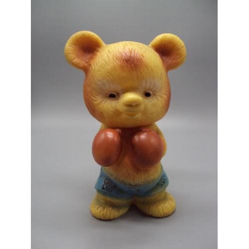 Детская игрушка резина мишка боксер медведь бокс ссср высота 21 см №15984