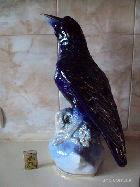Фигура фарфор статуэтка Дулево птица грач большой ворон