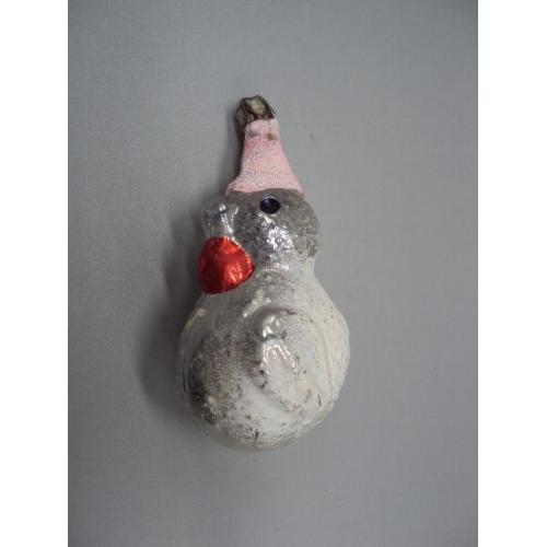 Елочная игрушка подвесная курочка петух курица ссср стекло высота 10,5 см №13312