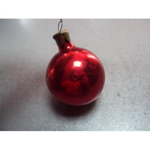 Елочная игрушка подвесная шар шарик красный стекло 5 см №11040