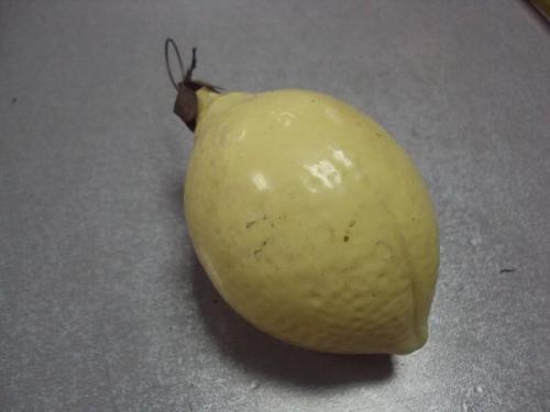 Елочная игрушка подвесная ссср лимон стекло 9 см №9882