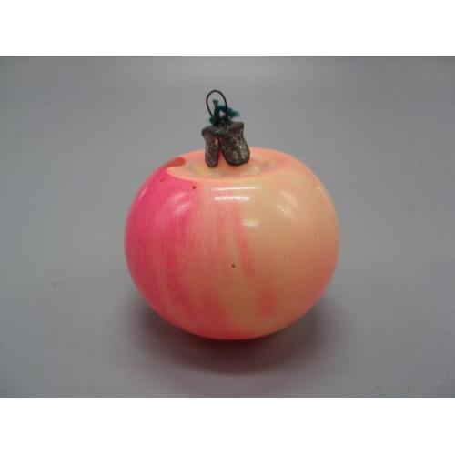 Елочная игрушка подвесная яблоко фрукт яблочко стекло ссср высота 5 см №13318