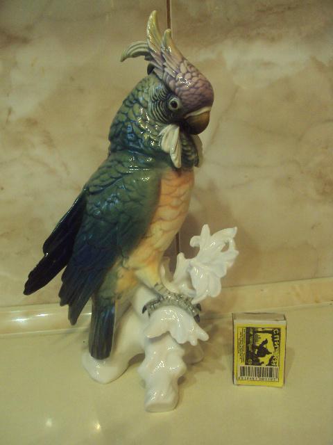 Фигура фарфор статуэтка Германия Karl Ens птица попугай Карл Энс или Энц высота 26 см