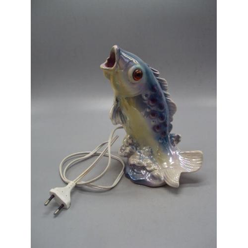 Светильник фарфор ночник Германия рыба фигура рыбка со снуром высота 20,8 см №1355