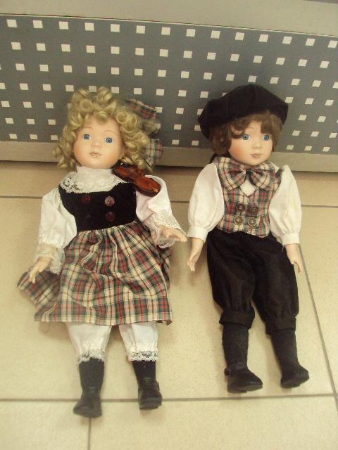 Фарфоровые куклы пара мальчик с девочкой №461