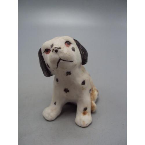 Фигура фарфор статуэтка миниатюра собака щенок далматин собачка далматинец высота 5,8 см №11172