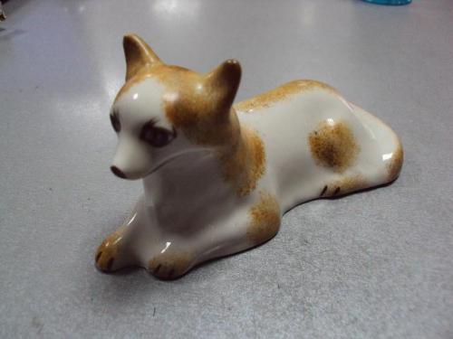 Фигура фарфор полонное зхк собака собачка щенок дружок №10335