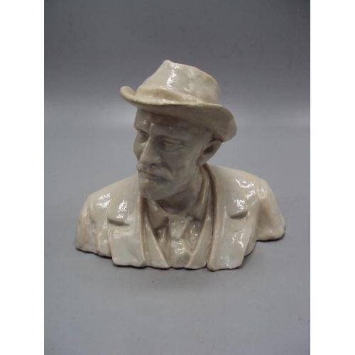Фигура фарфор статуэтка Артель бюст агроном Иван Мичурин в шляпе высота 13 см, длина 15 см №14018