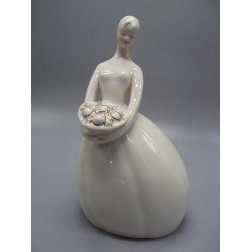 Фигура фарфор статуэтка Городница девушка невеста с букетом или дебют высота 25,8 см №14094