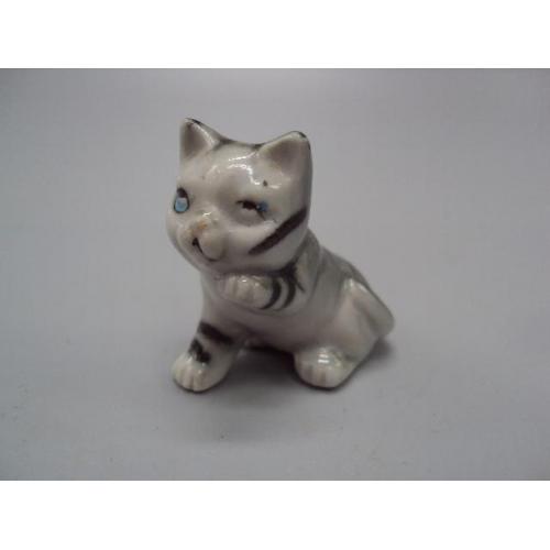 Фигура фарфор статуэтка миниатюра Европа котик котенок кот кошка 3,8 см под реставрацию №13220
