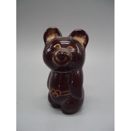 Фигура керамика статуэтка медведь олимпийский мишка ссср высота 11 см №13050